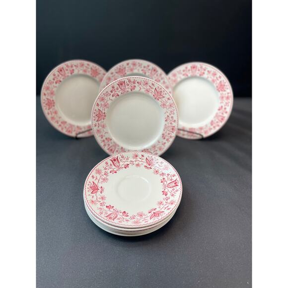 Set of Vintage Windsor Ware by Johnson Brothers Indies Pink/Red Mixed Pieces - Picture 1 of 8